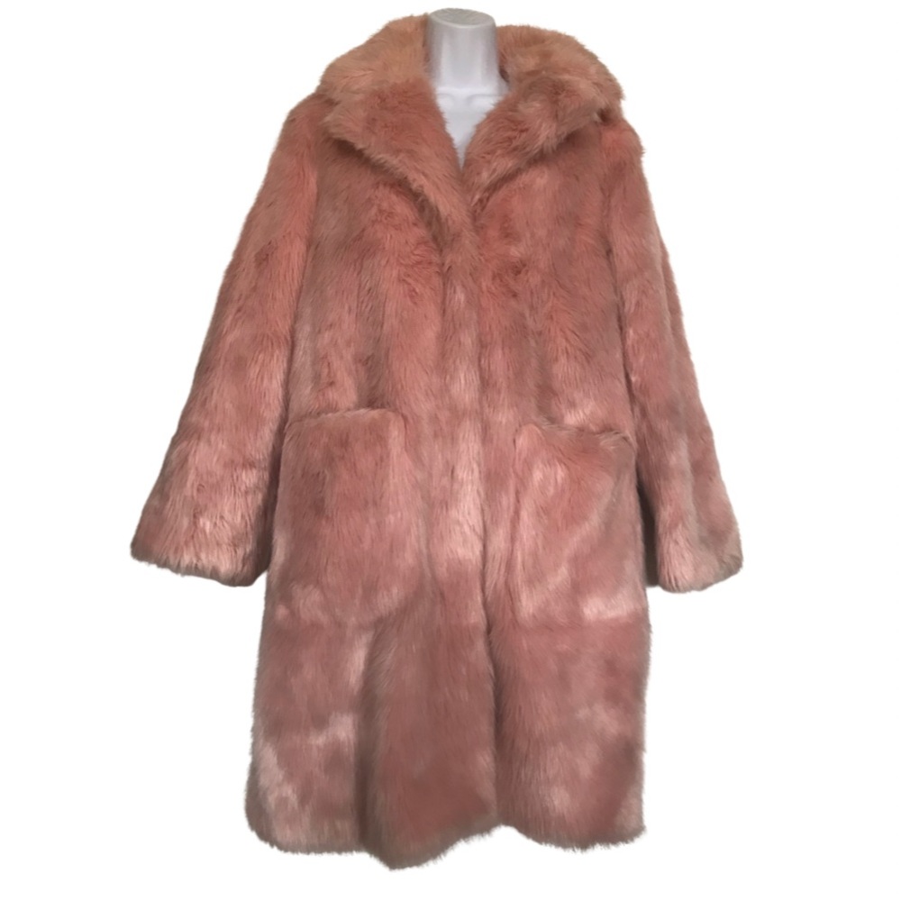 Pink Faux Fur Coat -SZ 4